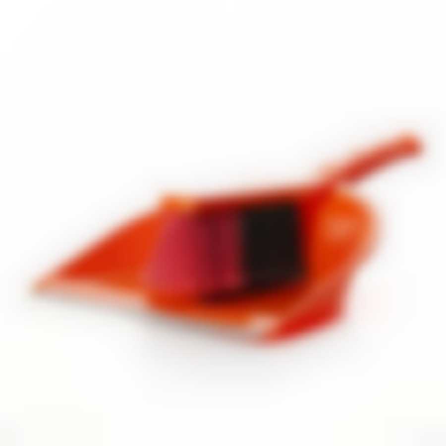 Щетка-сметка и совок с резинкой СТАНДАРТ (оранжевый)