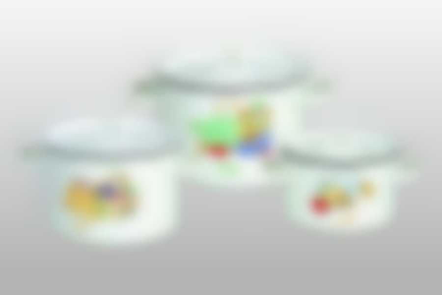 Кастрюля 1,5л белая с рисунком