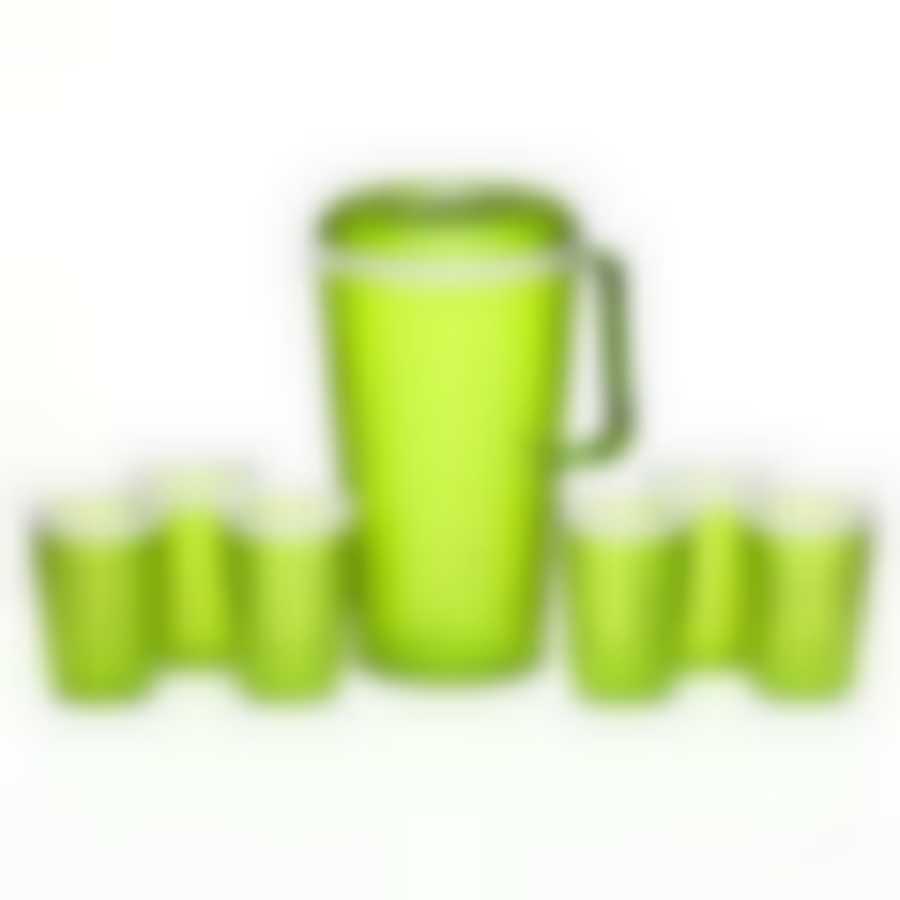 Набор Мозаика (кувшин + 6 стаканов) зеленый