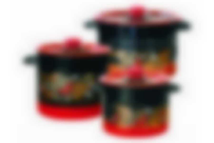 Набор эмалированных кастрюль № 17 "Рябинка", 3 предмета N17L05