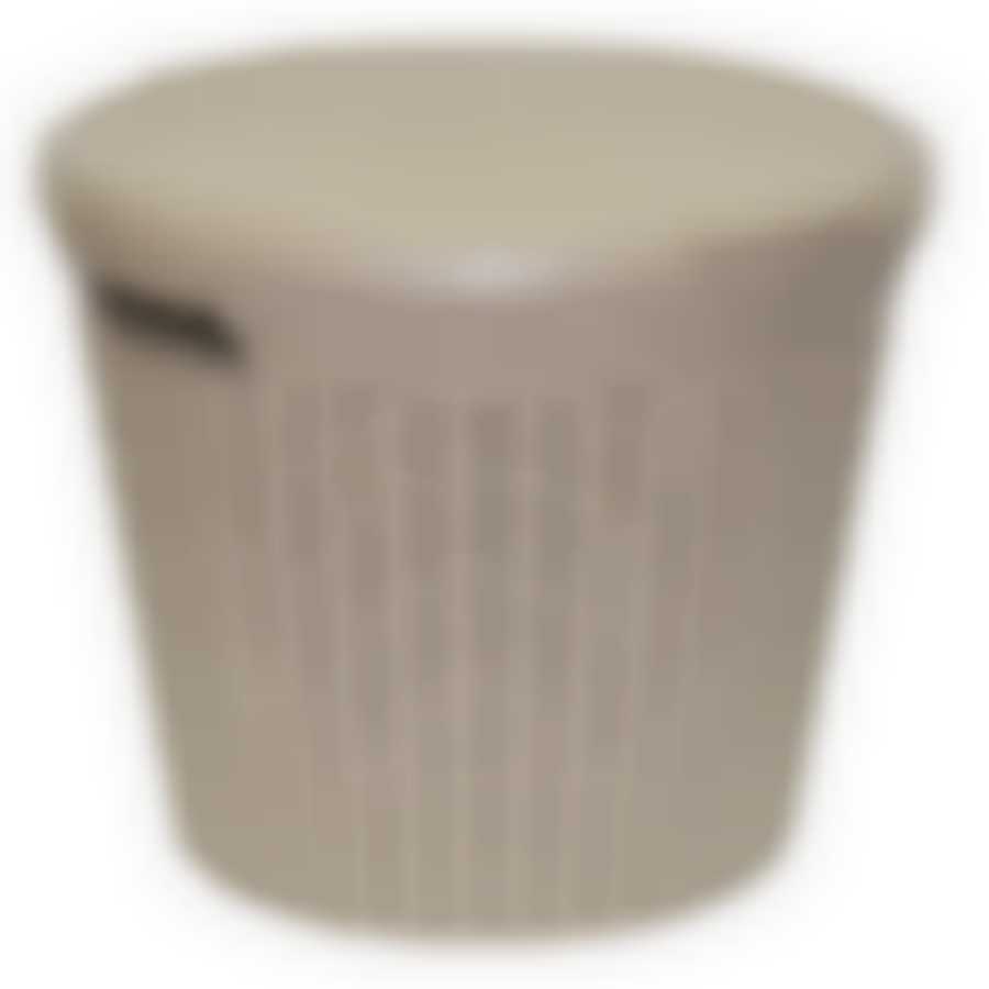 Емкость для хранения круглая с крышкой Ротанг 15л ЛАТТЕ