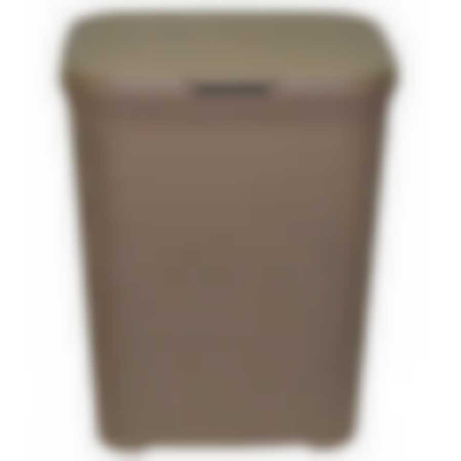 Корзина для белья с крышкой 40л Ротанг капучино