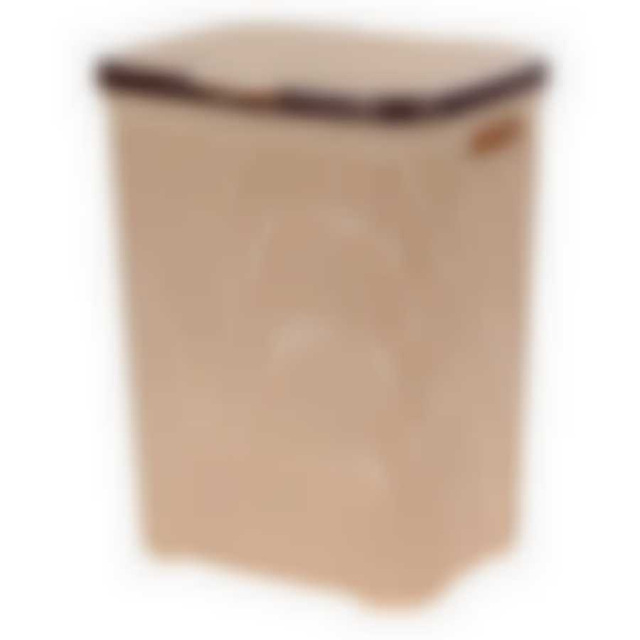 Корзина для белья с крышкой Ротанг 40л бежевая