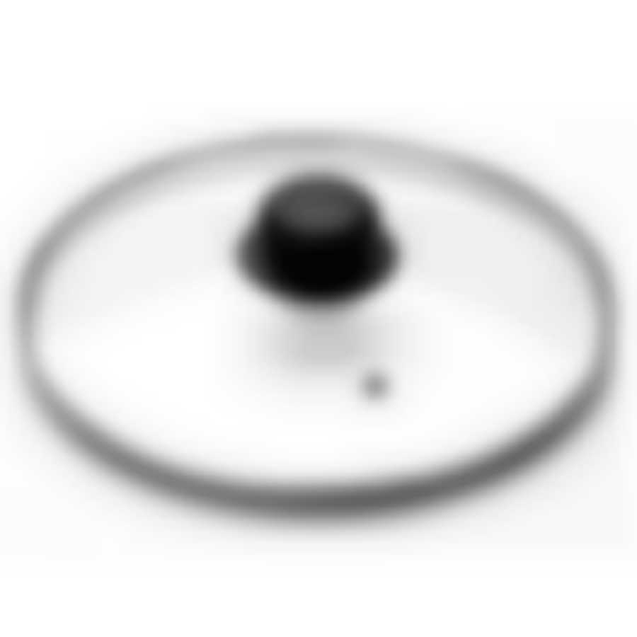 Крышка с ручкой стеклянная с метал/обод 24 см низ.