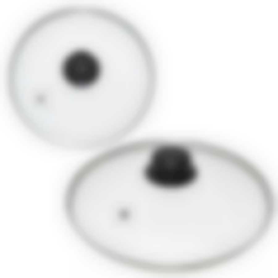 Крышка стеклянная с метал. ободом и пар. 26см