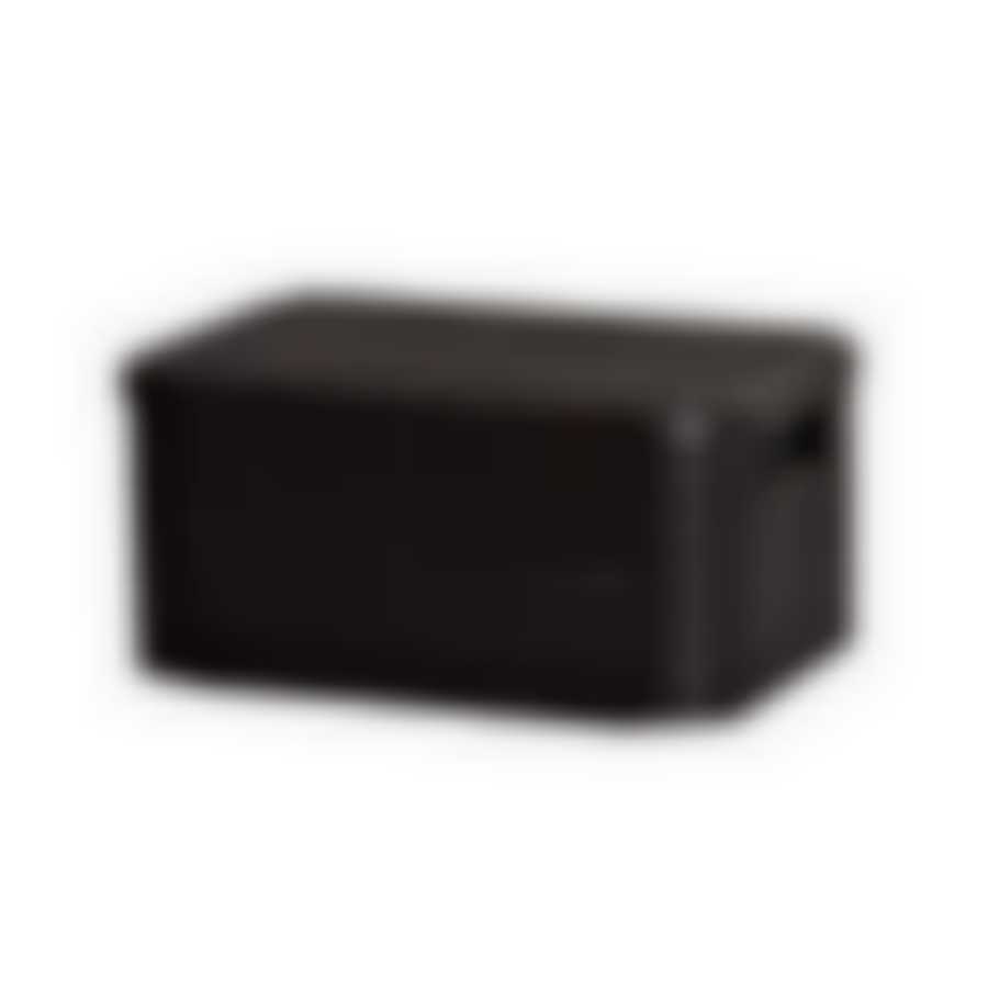 Корзина rattan style box s + крышка тёмно-коричневая