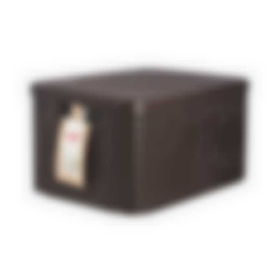 Корзина rattan style box l+ крышка тёмно-коричневая