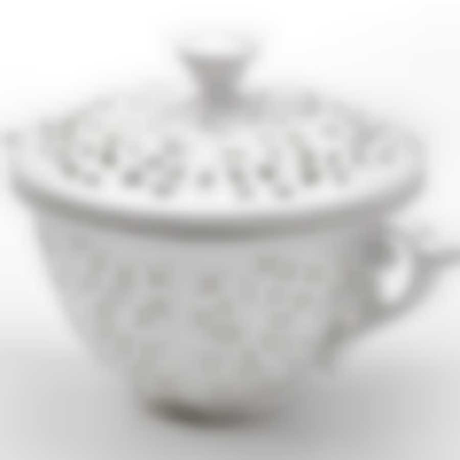 Ваза ажурная с крышкой 21х15х14см МВ