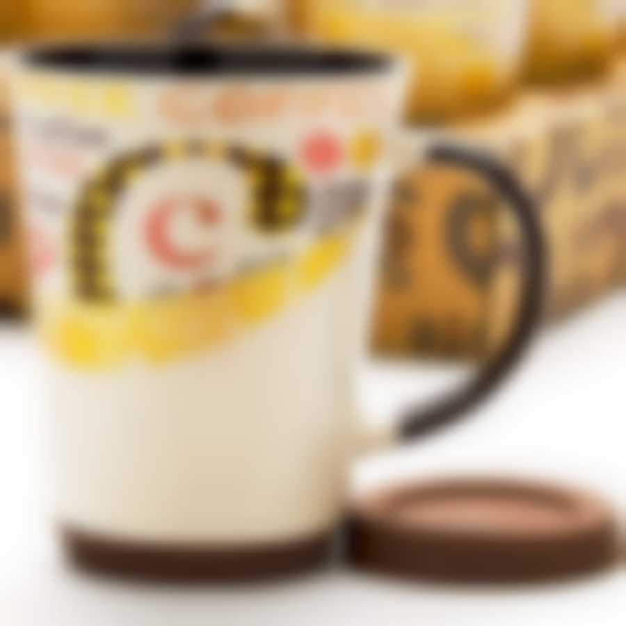 23558Кружка 360мл с силиконовой подставкой МВ керамика