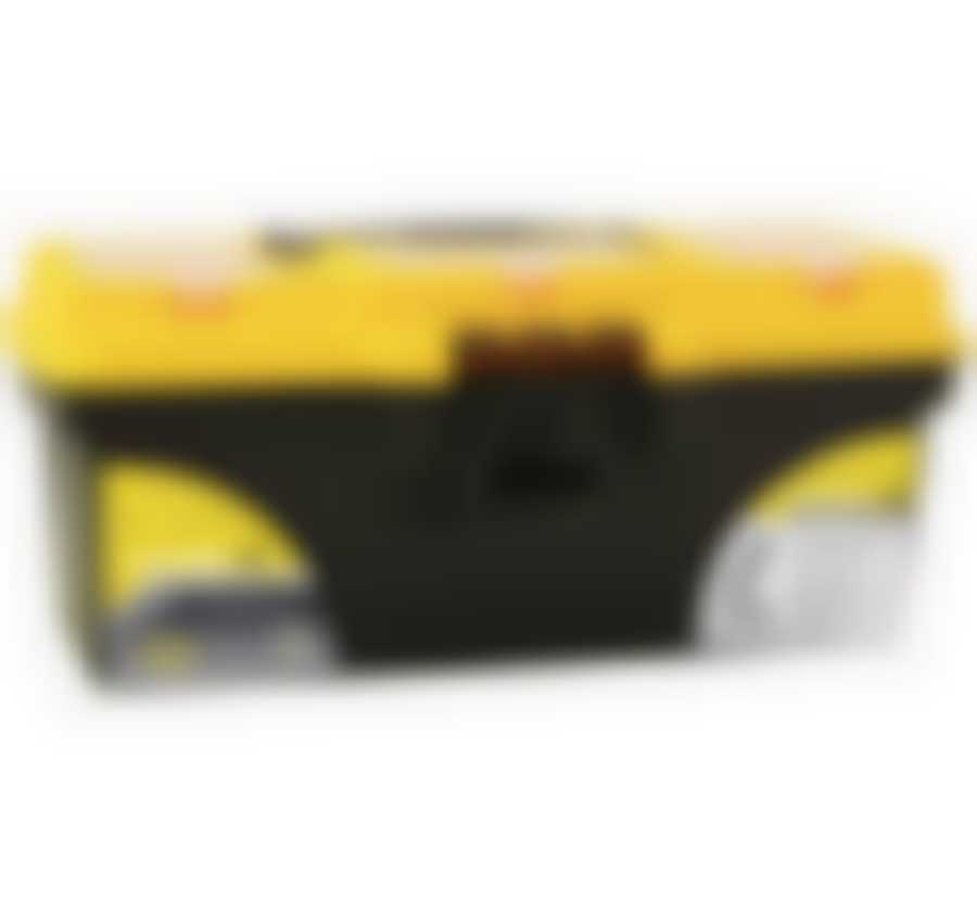 Ящик для инструментов ТИТАН 13' (с секциями) (черный с желтым)