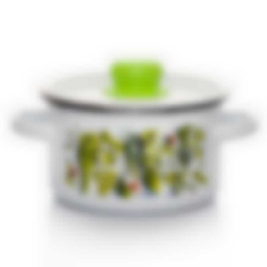 Кастрюля эмал цил Свежая зелень 1,5л ТМ Appetite 1с15с/1