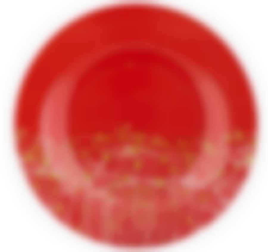 Тарелка десертная ФЛАУЭРФИЛД РЕД, диаметр 19 см