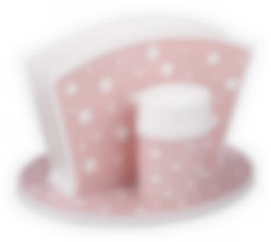 Набор для специй Горошек (бело-розовый)