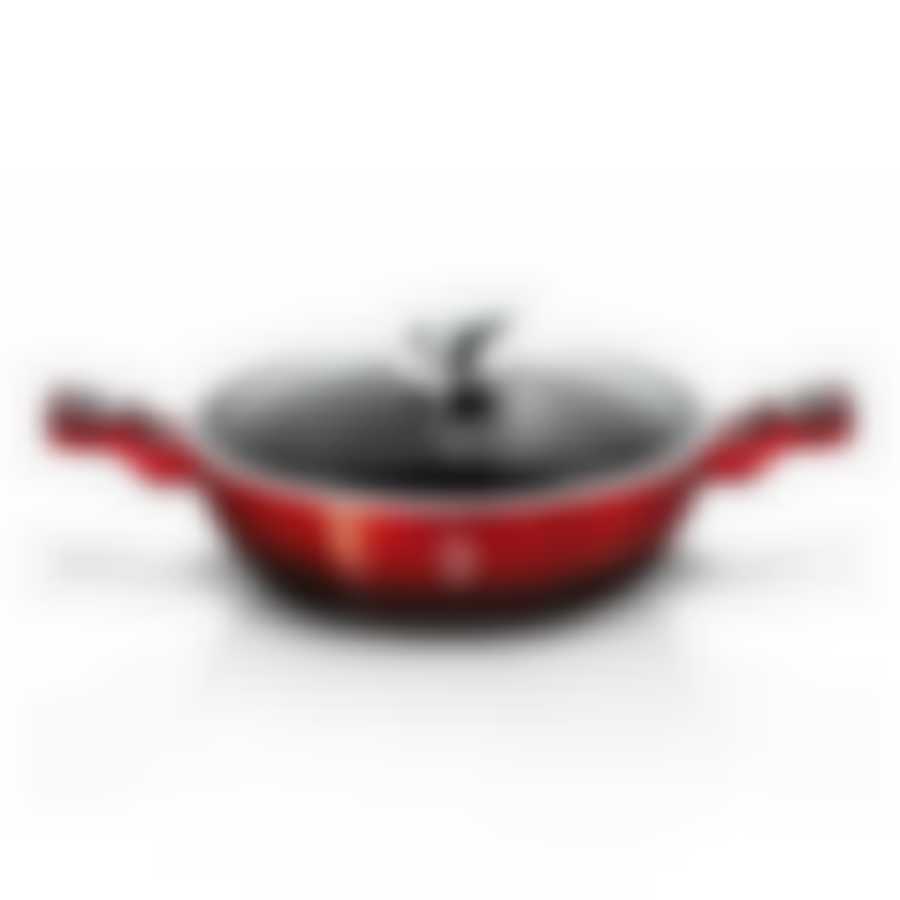 Сотейник с крышкой 28 см Black-burgundy Metallic Line