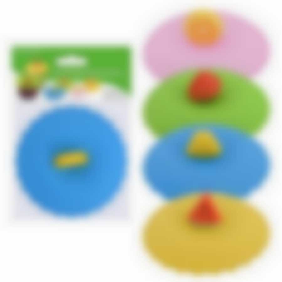 Силиконовая крышка-присоска для чашек и банок "Фруктовый ломтик" 4диз NEW