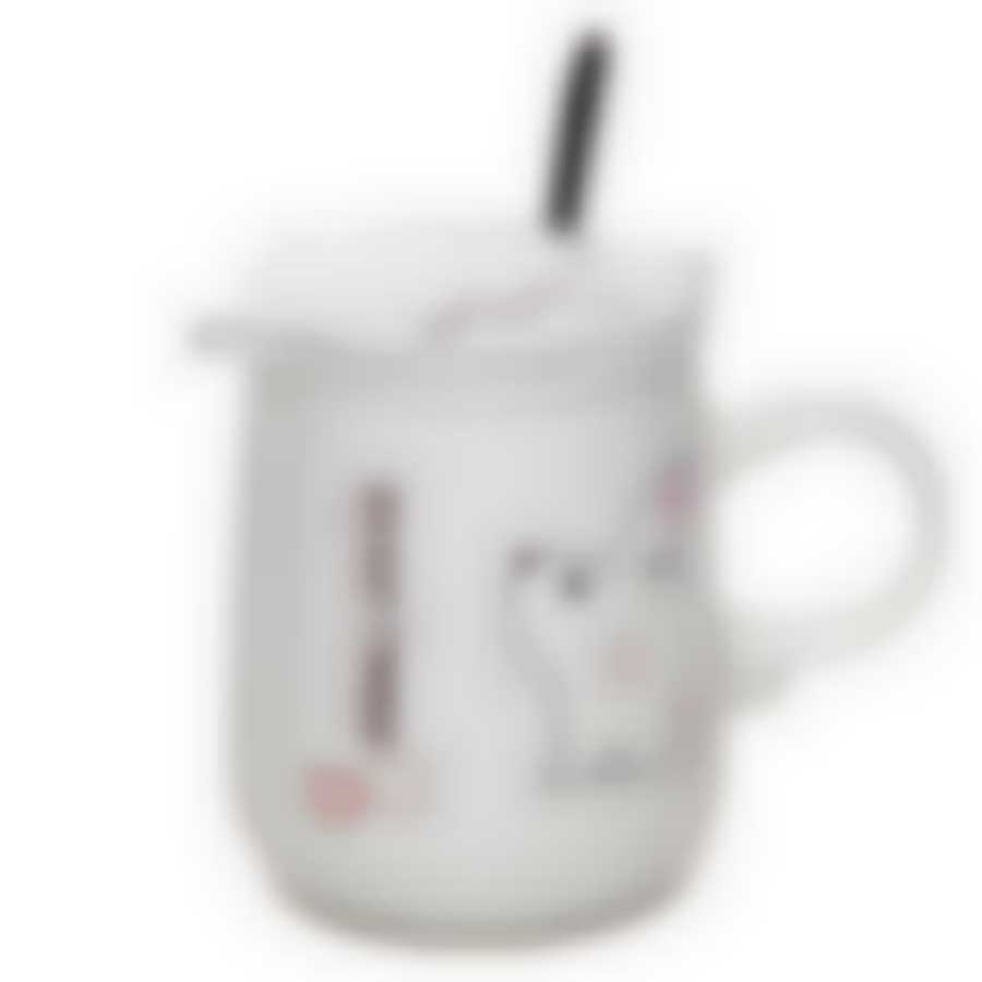 Кружка с крышкой и ложкой