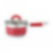 Ковш со стекл.крышкой AGNESS "ГОРОШЕК" силикон. ручка 1,2 л 14*7,5 см