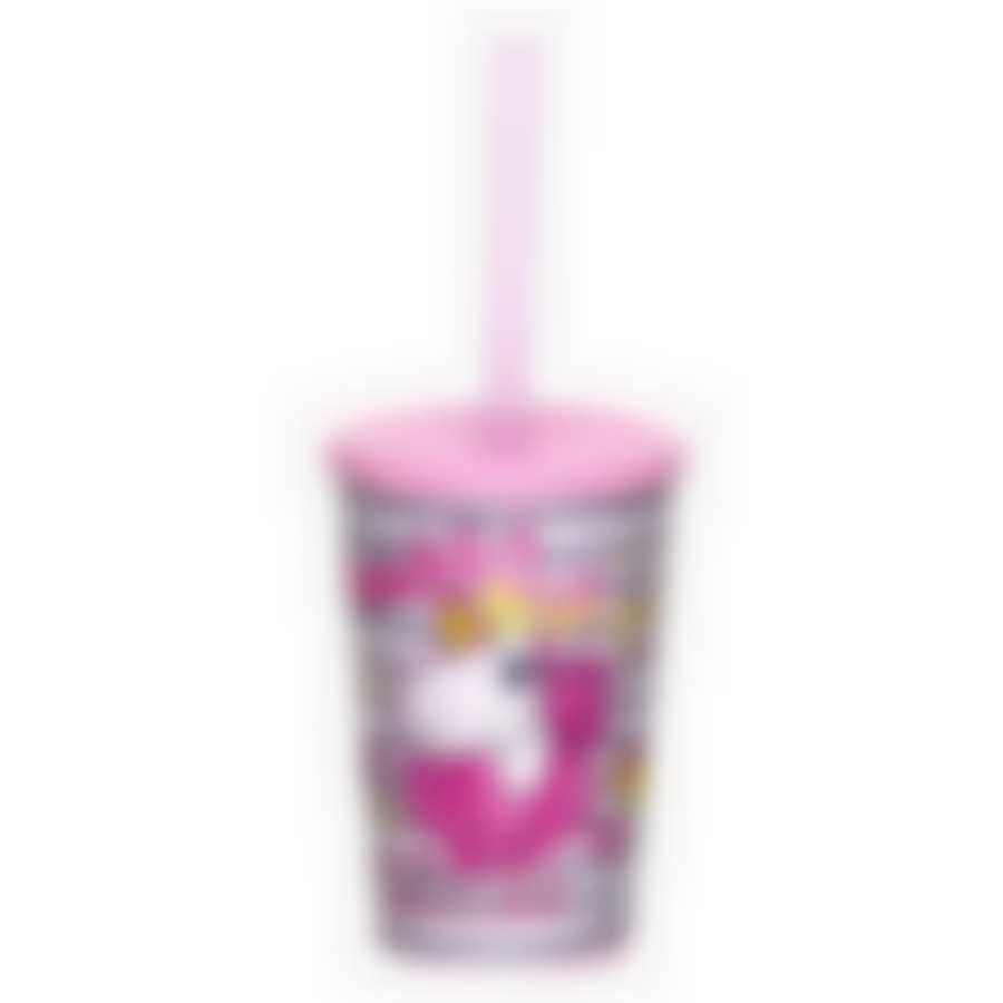 Стакан 340 мл с рисунком и крышкой