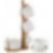 Чайный набор на 6 персон 12 пр. на деревянной подставке объем чашки= 280 мл