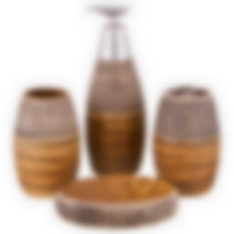 Набор для ванной комнаты 4 пр.:дозатор для мыла, мыльница, стакан для зубных щеток , стакан