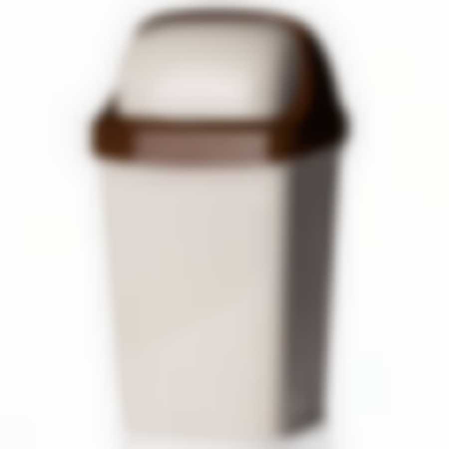 Контейнер для мусора РОЛЛ ТОП 15 л (беж.мрамор)