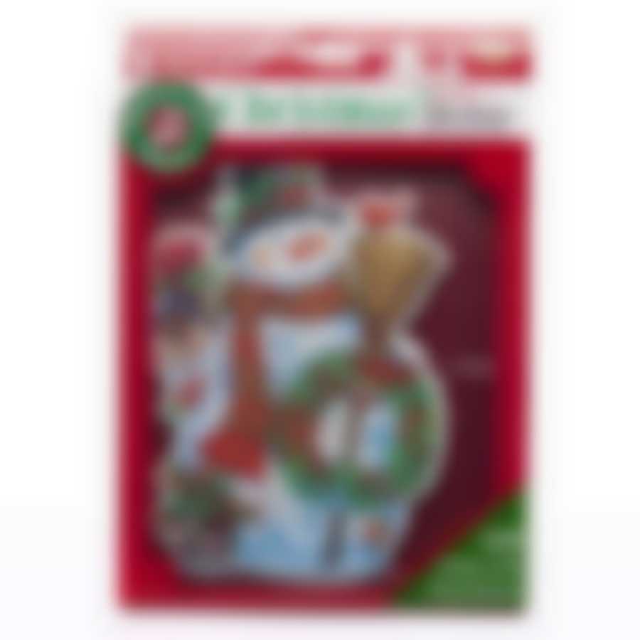 Панно 3D (музыкальное, с LED подсветкой) "Снеговик" 20*25см.