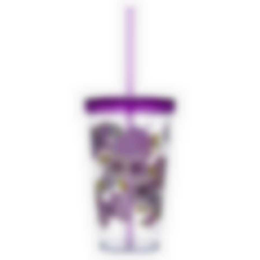 Стакан 660 мл с трубочкой и рисунком