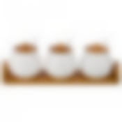 Набор из 3-х сахарниц с ложками на подставке 33*5*9 см 400 мл высота=10 см