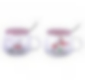 Кружка 400 мл NICE FLAMINGO с ложкой и керам крышкой инд. упак (1/72)