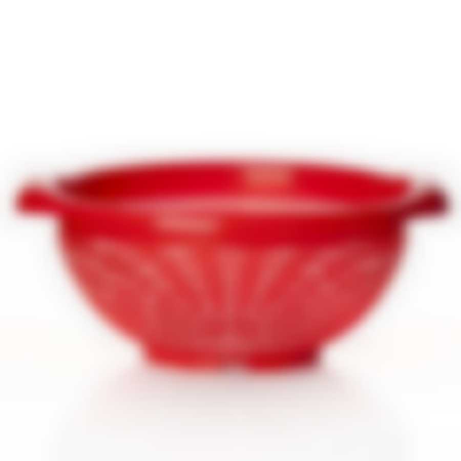 Дуршлаг круглый, диаметр 250 мм, высота 110 мм (цвет красный)