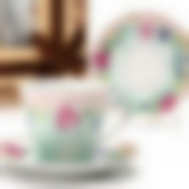 Чайный набор на 6 персон Loraine Цветы салатовый, 220 мл