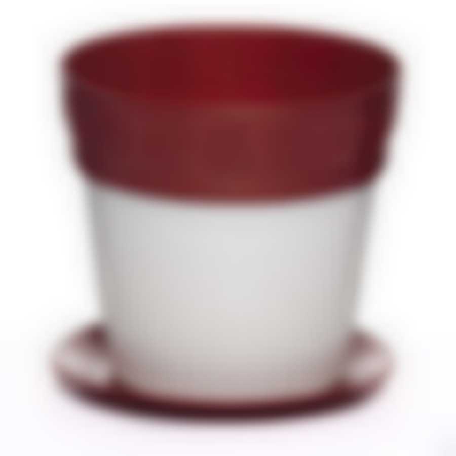 Горшок цветочный с поддоном Лаура 1,0 л (бел.-медный)