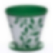 Кашпо с поддоном Прованс 2,5 л (зелено-белый)