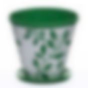 Кашпо с поддоном Прованс 1,5 л (зелено-белый)