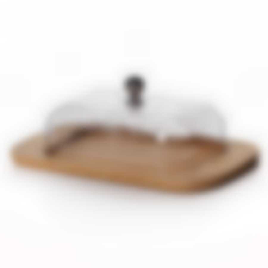 Масленка agness с пластиковой крышкой 19*12*7 см