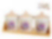 Банки для сыпучих продуктов, набор 3шт. "Sweet home" d=10см. h=14см. v=500мл. (32,5*11*15см. (на деревянной подставке)) (подарочная упаковка)