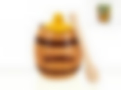 Банка для меда с ложкой "Honey" d=9,5см. h=11,5см. v=300мл. (ложка-l=12,5см.) (подарочная упаковка)