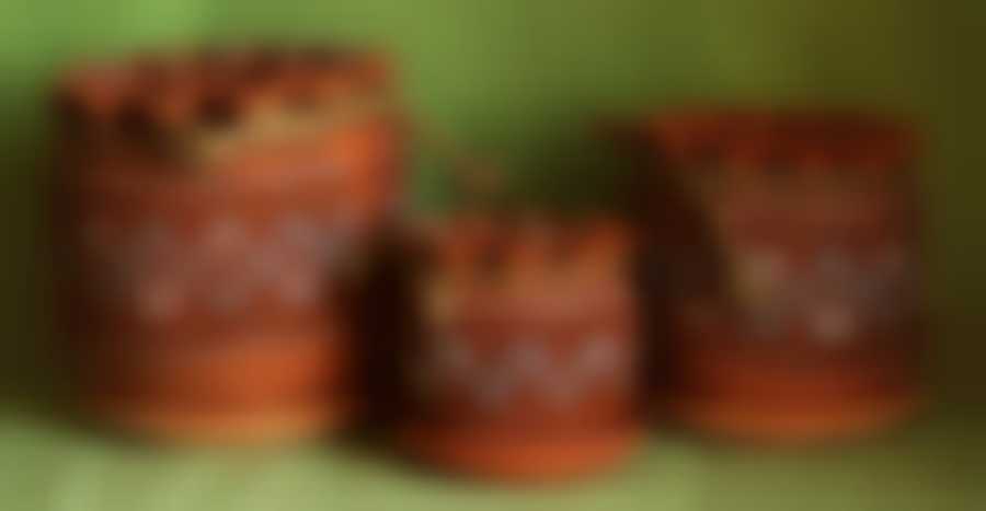 Горшок цветной Вышивка Васильки 0,7 d10