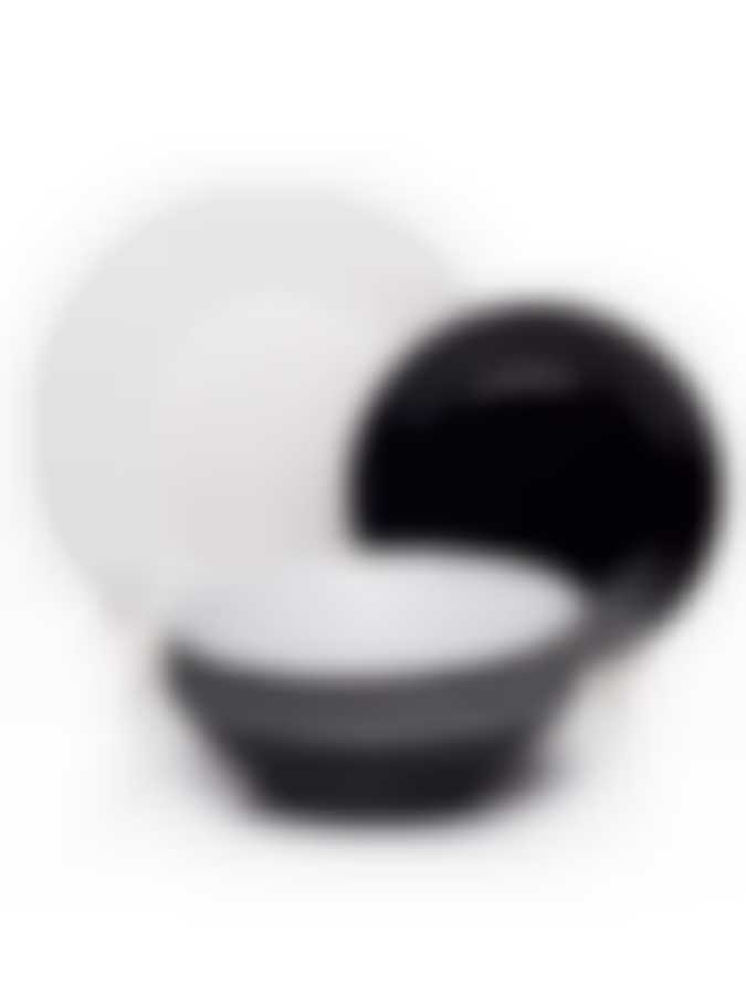 Столовый набор АРЕНА БЛЭК ЭНД УАЙТ 18 предметов