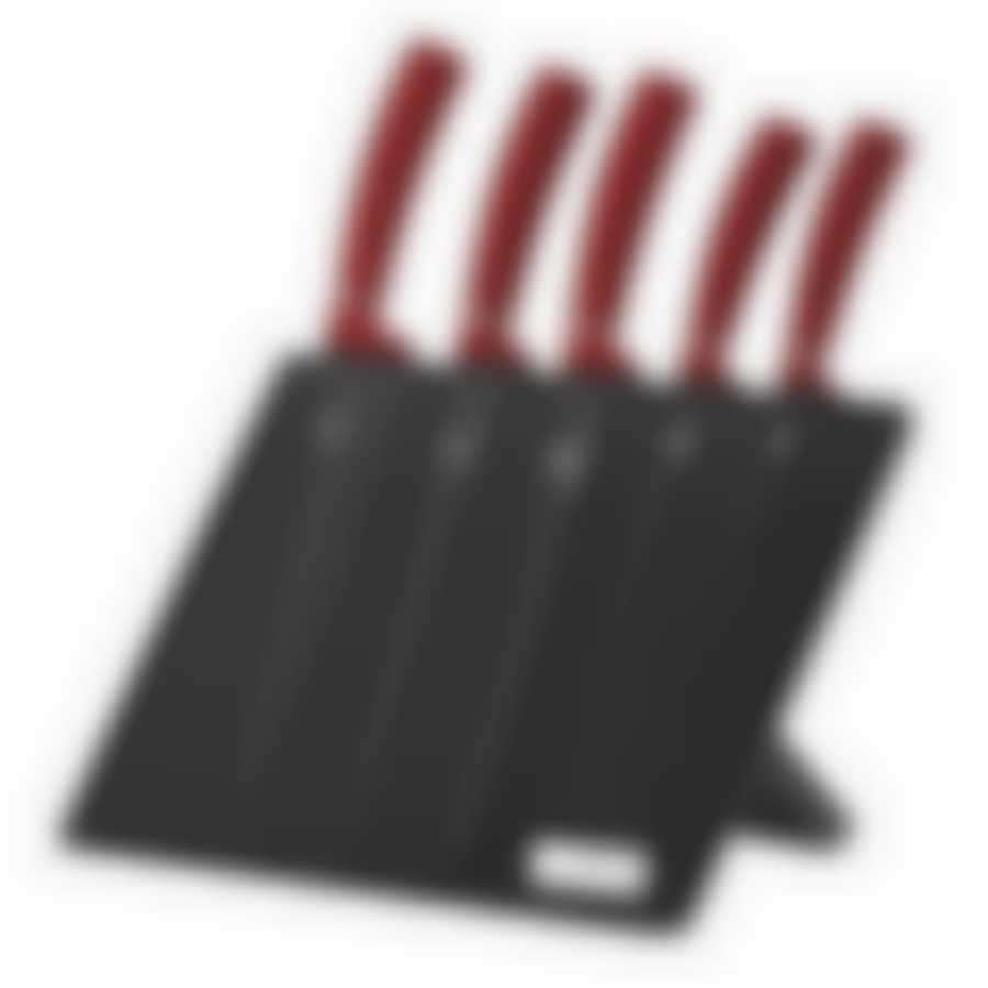 Burgundy Metallic Line Набор ножей на подставке 6 пр.