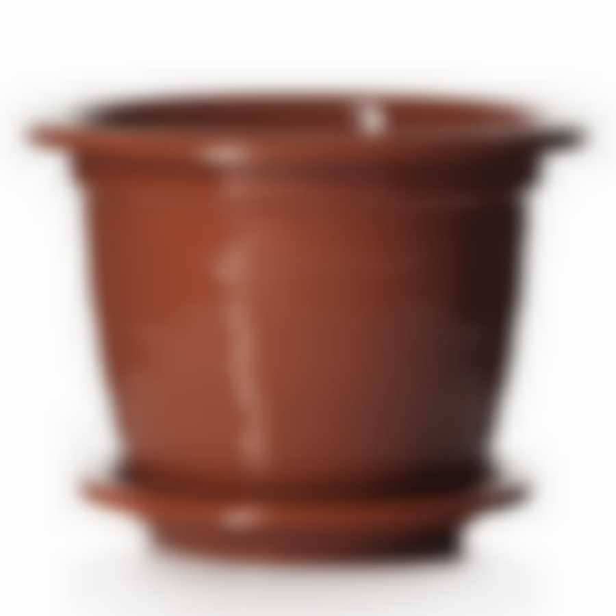 Горшок цветочный с поддоном"Виола", 5 л (коричневый)