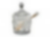 Икорница с ложкой 125 мл.  7.5*7.5*12 СМ. коллекция "MUZA"