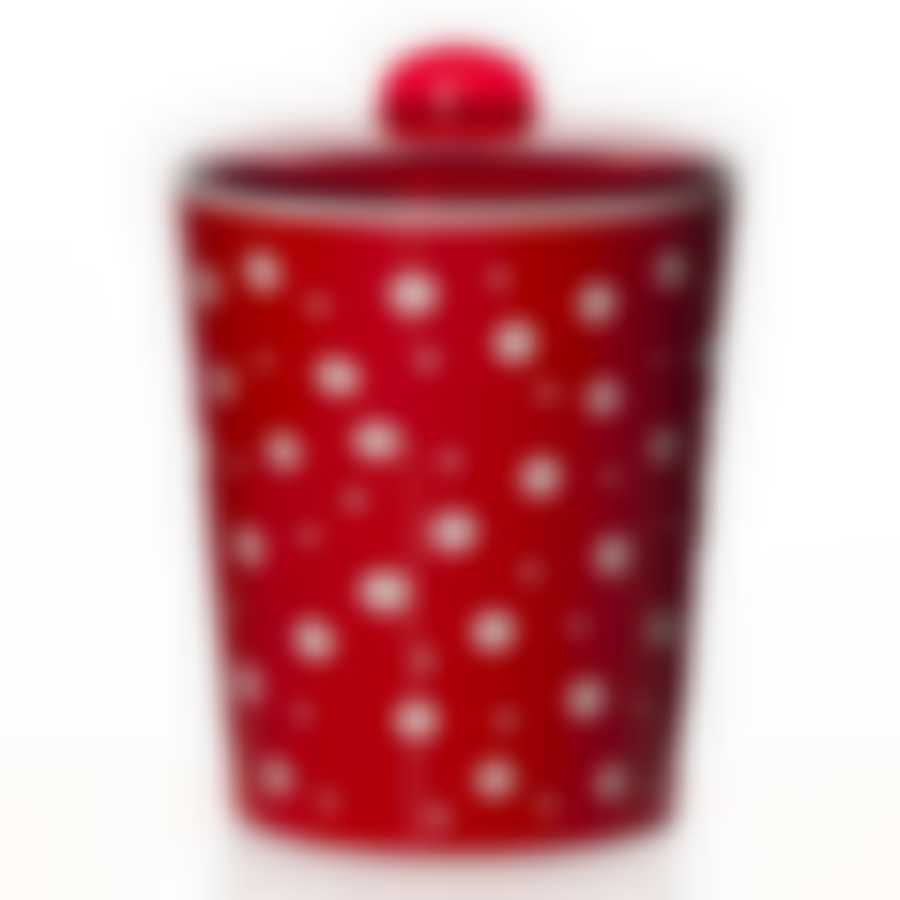 Банка с крышкой Горошек 2 л (бел.-крас.)