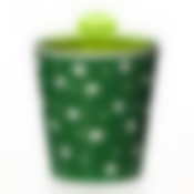 Банка "Горошек" 1л с крыш.(бело-зелёный)