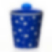 Банка "Горошек" 1л с крыш.(бело-синий)