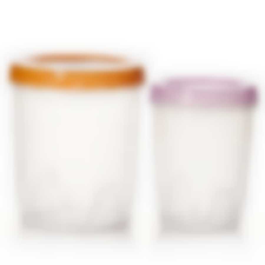 Банки 2 шт.с закруч.крышкой 0,6л + 1,3л (цвет в ассортименте)