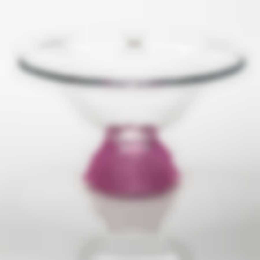 Ваза для фруктов Crystalite Bohemia Rose Frost, H=35,5 см с розовым основанием