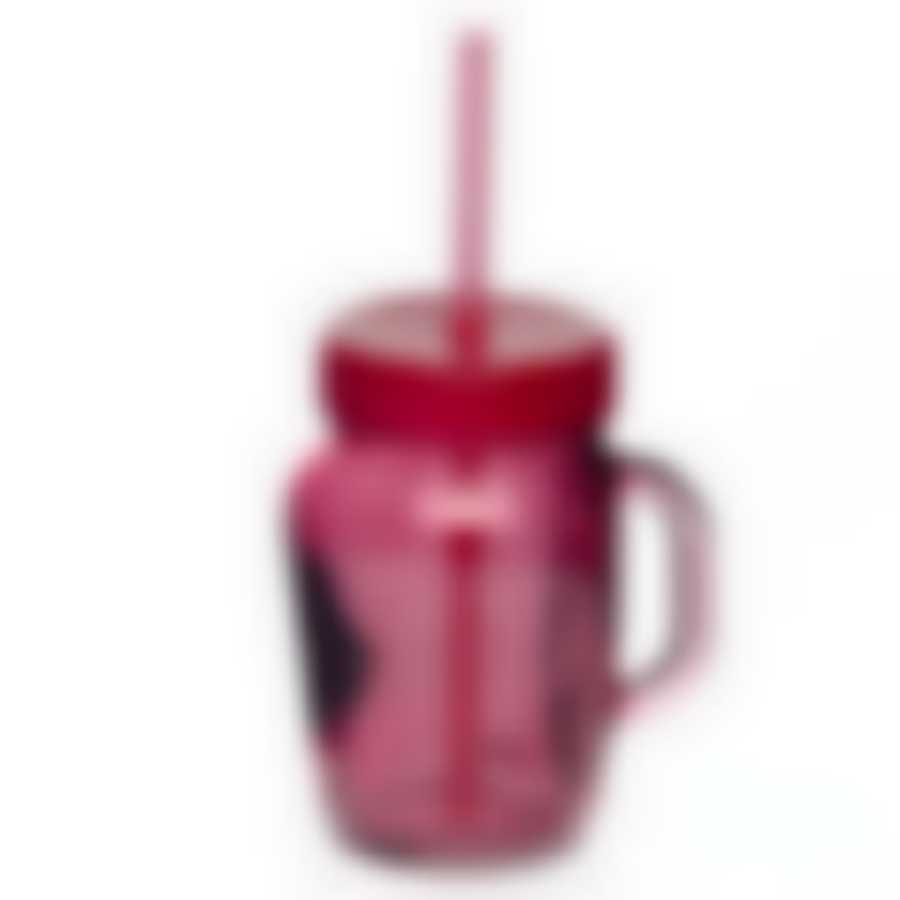 Стакан для коктейлей с крышкой и трубочкой 450 мл