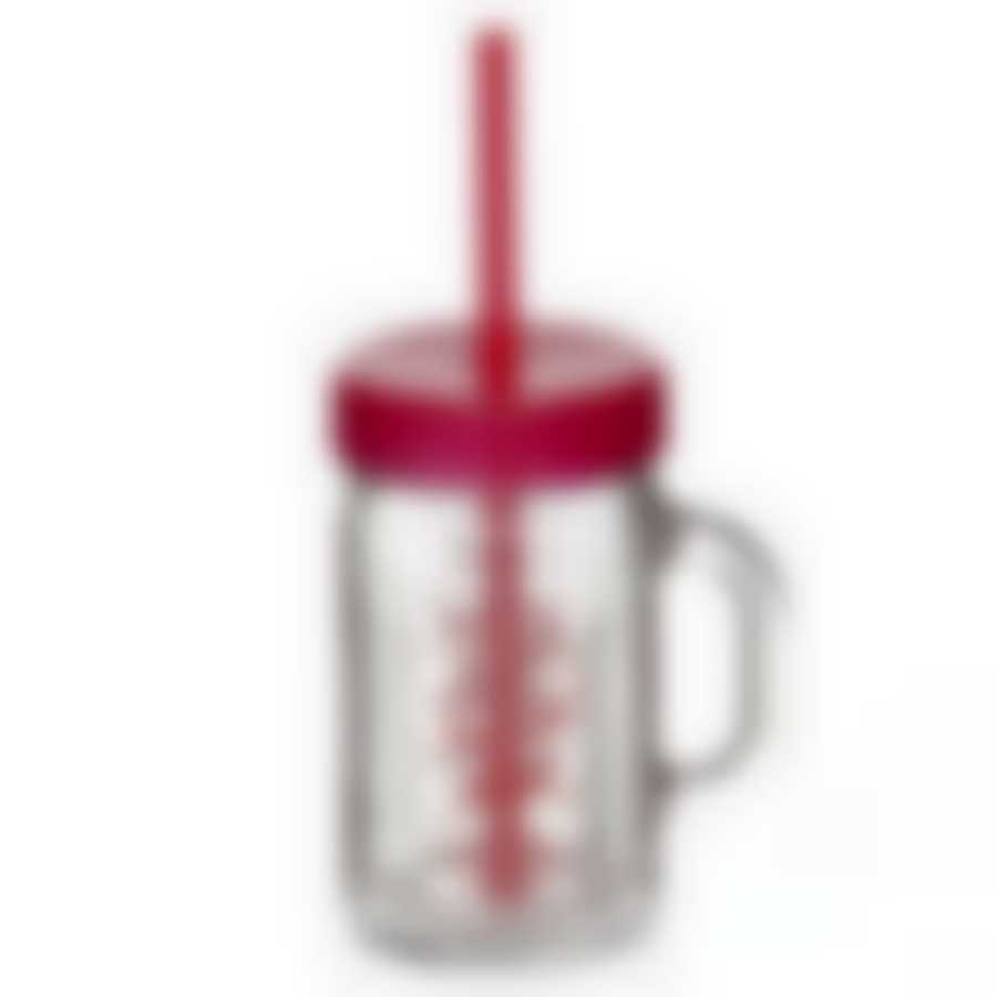 Стакан для коктейлей с крышкой и трубочкой 400 мл