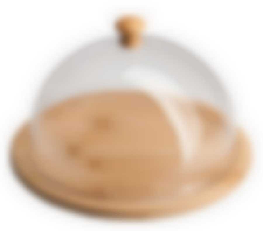 Доска разд. круглая с акриловой крышкой 20х20см Linea Bamboo